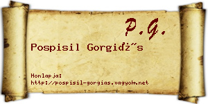 Pospisil Gorgiás névjegykártya